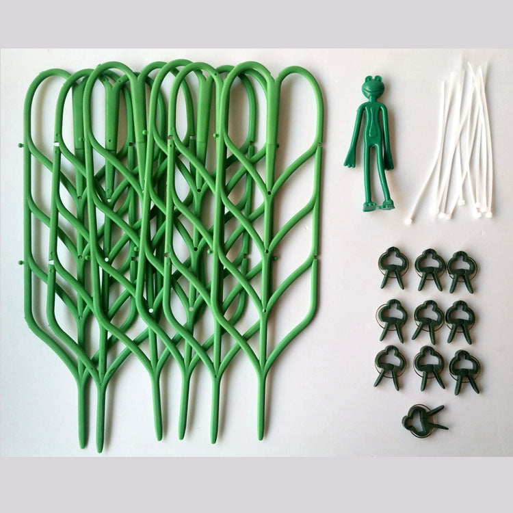 Plant Climbing Vine Support Trellis Flower Rack, Stackable and Interlocking, Set of 6 Plastic Clips for Gardening Frog Shape