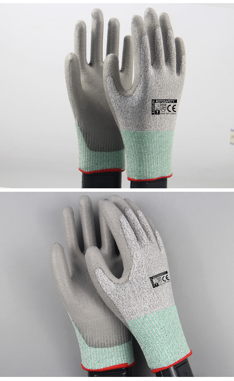 Level 5 Cut-Resistant PU Coated Palm Gloves: Outdoor Gardening, Thorn, Abrasion, and Cut Protection