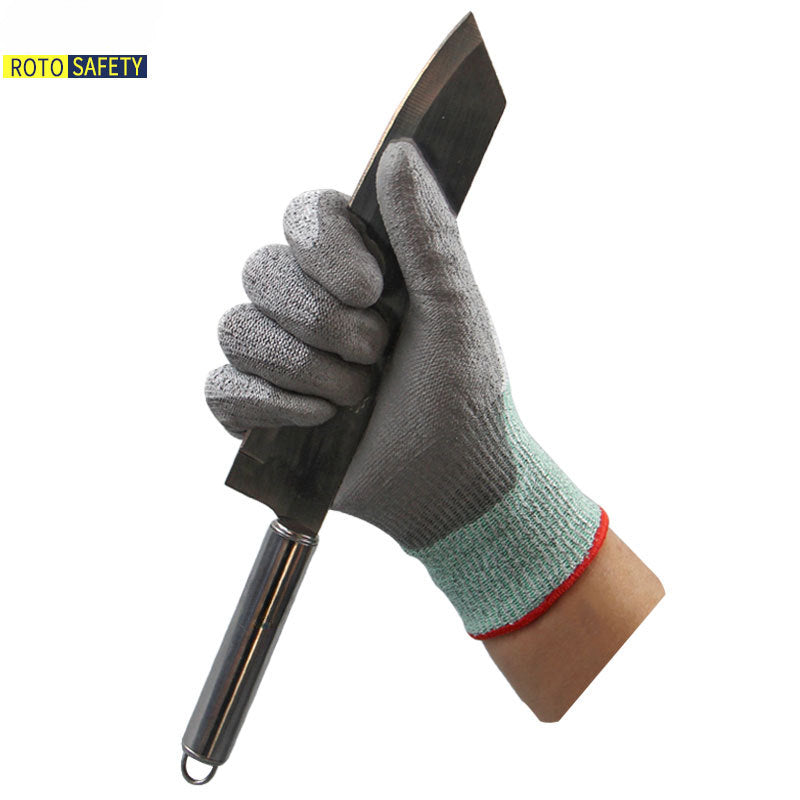 Level 5 Cut-Resistant PU Coated Palm Gloves: Outdoor Gardening, Thorn, Abrasion, and Cut Protection