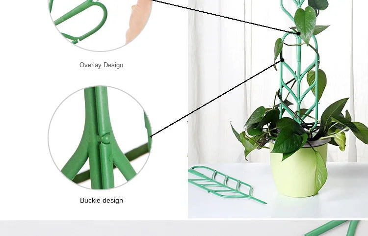 Plant Climbing Vine Support Trellis Flower Rack, Stackable and Interlocking, Set of 6 Plastic Clips for Gardening Frog Shape