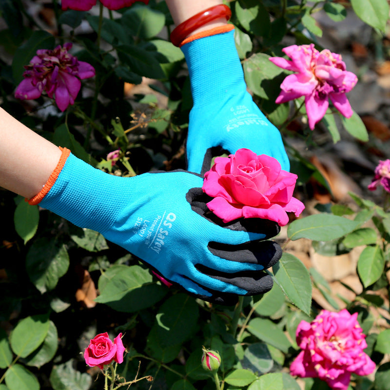 Gardening and Landscaping Protective Gloves with Palm Coating - Horticultural Planting Gloves